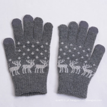 2015 Venda quente jacquard lã luvas de tela de toque
